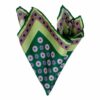 BGENTS Handrolliertes Einstecktuch aus Seiden-Twill in Grün mit Blüten-Muster in...