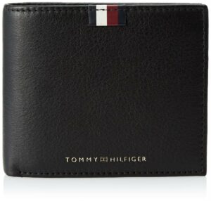 Tommy Hilfiger Herrenbörsen schwarz Genarbte Rindleder