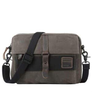 TROOP CROSSBAG oliv Stoff mit Leder