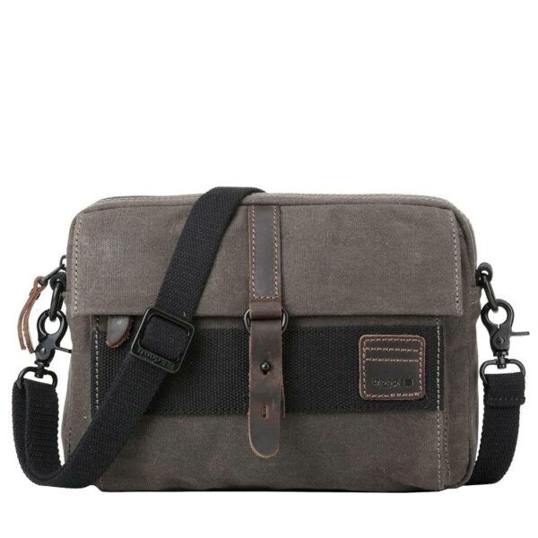 TROOP CROSSBAG oliv Stoff mit Leder