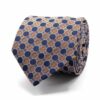BGENTS Seiden-Jacquard Krawatte in Blau mit geometrischem Muster in Orange