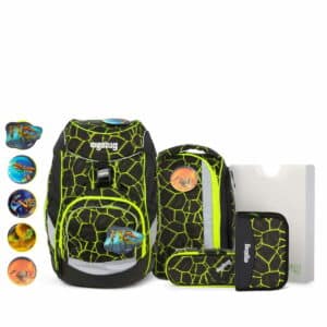 Ergobag Schulrucksack Set Pack 6tlg. DrachenfliegBär Lumi Edition 6tlg. Schwarz