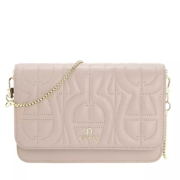 Aigner Wallet On Chain Bill am Card Case Misty Rose