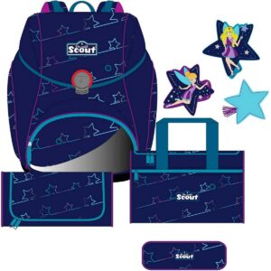 Scout Schulrucksack Alpha Set 4tlg. Blue Star Funny Snaps Blau