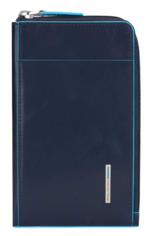 Piquadro Phonebag blau Glatte Rindleder