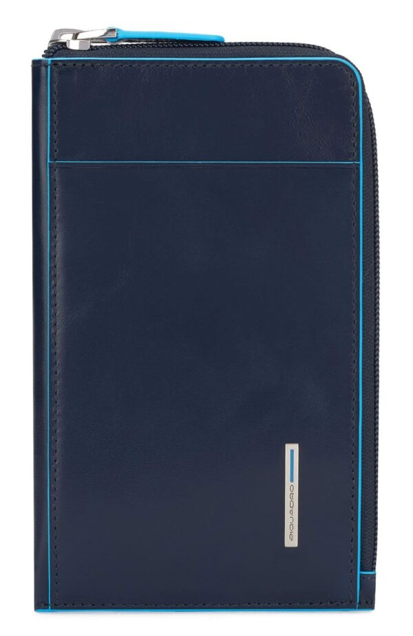 Piquadro Phonebag blau Glatte Rindleder