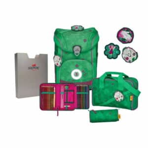 DerDieDas Schulrucksack ErgoFlex Easy Set 5 tlg. Exklusiv Paisley Green Grün