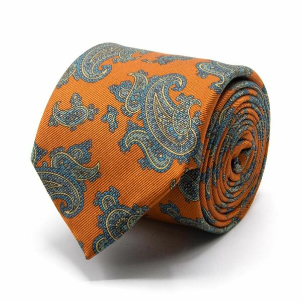 BGENTS Mogador-Krawatte in Orange mit Paisley-Muster