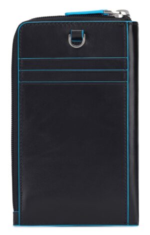 Piquadro Phonebag schwarz Glatte Rindleder