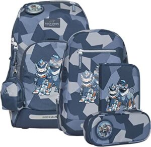 Beckmann Schulrucksack Air FLX Set 6tlg. Tiger Race Blau