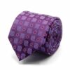 BGENTS Lila Seiden-Jacquard Krawatte mit geometrischem Muster