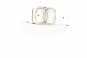 MGM Design Ledergürtel Damen Invecchiato 4 cm breit 95 cm Weiß