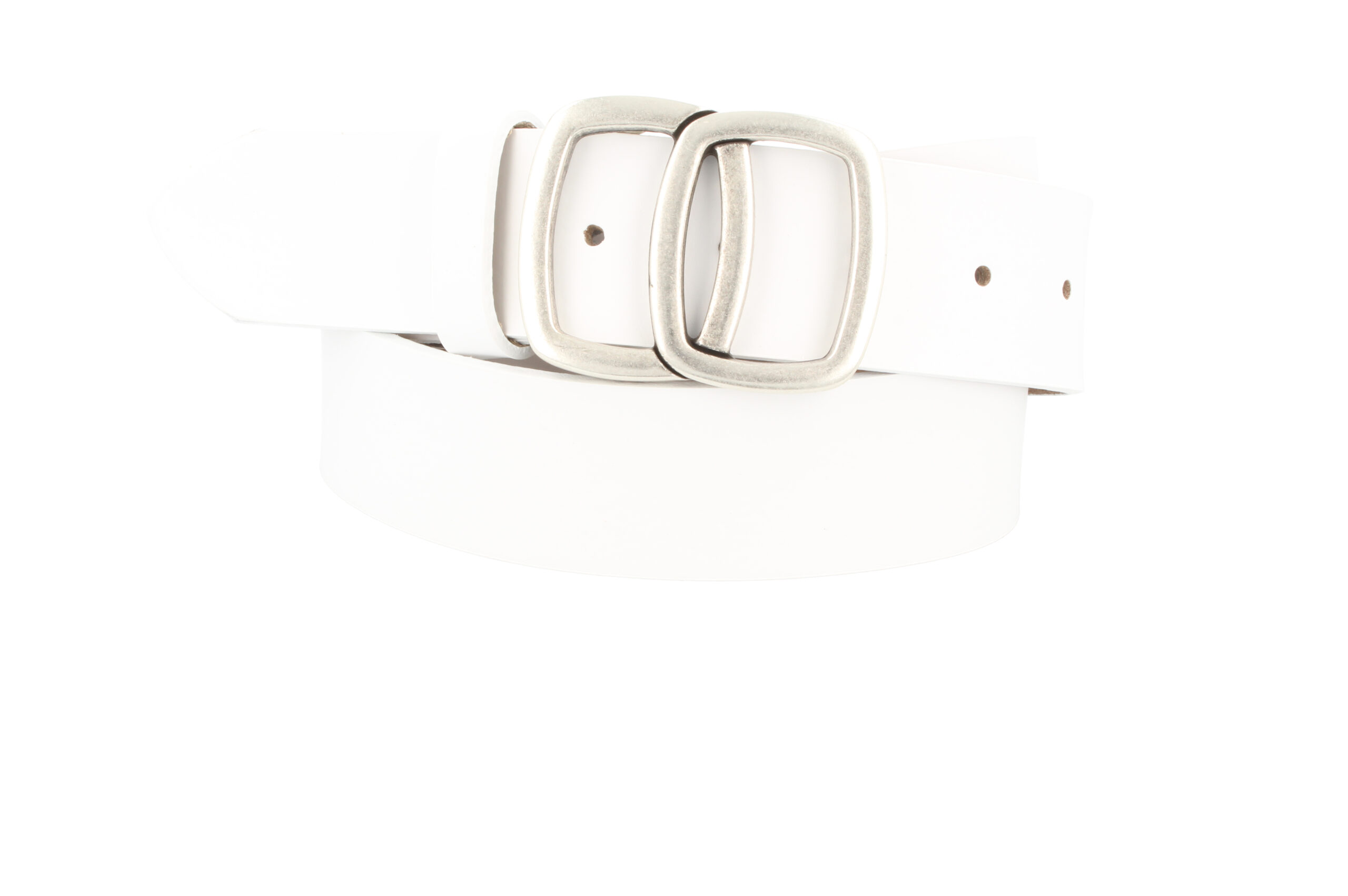 MGM Design Ledergürtel Damen Invecchiato 4 cm breit 95 cm Weiß