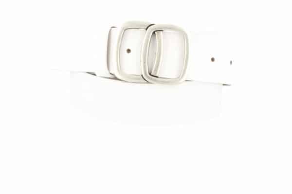 MGM Design Ledergürtel Damen Invecchiato 4 cm 85 cm Weiß
