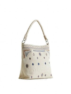 Desigual Beutel Regasita Butan Pailletten Jute Beige