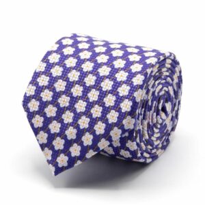 BGENTS Lila Panama-Krawatte mit Blüten-Muster