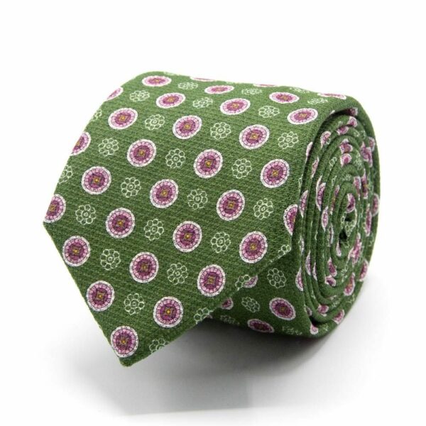 BGENTS Grüne Giro Inglese-Krawatte mit Blüten-Muster
